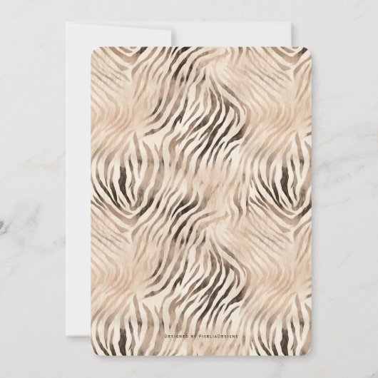 サファリアニマルズワイルドワンネイビーブルー1歳の誕生日 招待状 (裏面)