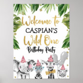 サファリアニマルズワイルドワンバースデーウェルカム ポスター (正面)