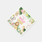 サファリアニマルズワイルドワンバースデーパーティーデコール スタンダードカクテルナプキン (角)