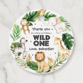 サファリアニマルズワイルドワンバースデーパーティーデコール フェイバータグ