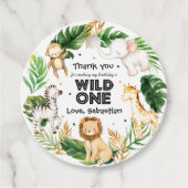 サファリアニマルズワイルドワンバースデーパーティーデコール フェイバータグ (正面)