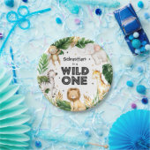 サファリアニマルズワイルドワンバースデーパーティーデコール ペーパープレート (パーティー)