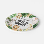 サファリアニマルズワイルドワンバースデーパーティーデコール ペーパープレート (アングル)