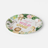 サファリアニマルズワイルドワンバースデーパーティーデコール ペーパープレート (アングル)