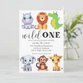 サファリアニマルズワイルドワンファースト誕生日 招待状 (スタンド正面)