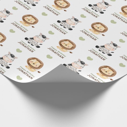 サファリアニマルズワイルドワンラッピング紙 ラッピングペーパー (角)