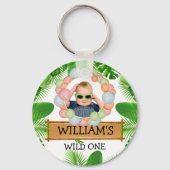 サファリアニマルズワイルドワン誕生日写真 キーホルダー (正面)