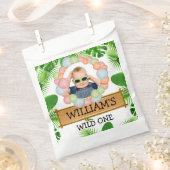 サファリアニマルズワイルドワン誕生日写真 フェイバーバッグ (クリップ留めされた状態)