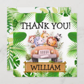 サファリアニマルズワイルドワン誕生日 サンキューカード (正面/裏面)