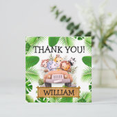 サファリアニマルズワイルドワン誕生日 サンキューカード (スタンド正面)