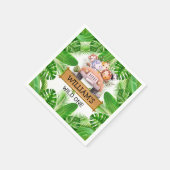 サファリアニマルズワイルドワン誕生日 スタンダードカクテルナプキン (角)