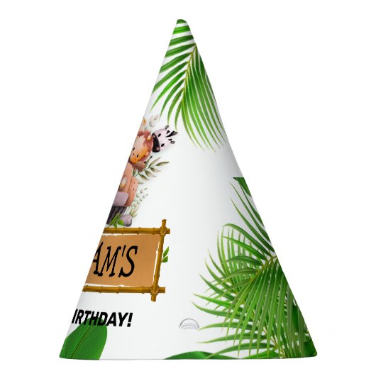 サファリアニマルズワイルドワン誕生日 パーティーハット (右)
