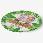 サファリアニマルズワイルドワン誕生日 ペーパープレート (アングル)