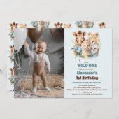 サファリアニマルズワイルドワン1日 招待状 (正面/裏面)