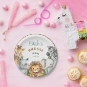 サファリアニマルズワイルドワン1歳の誕生日 ペーパープレート (パーティー)