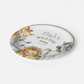 サファリアニマルズワイルドワン1歳の誕生日 ペーパープレート (アングル)