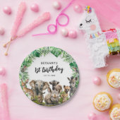 サファリアニマルズ子供の誕生日パーティー ペーパープレート (パーティー)