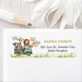 サファリアニマルズ誕生日差出人住所ラベル ラベル