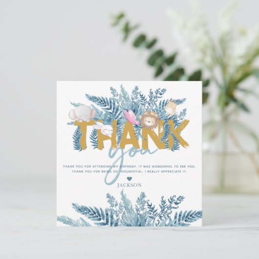 サファリアニマルズ誕生日 サンキューカード (スタンド正面)