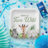 サファリアニマルズ誕生日 ペーパープレート (パーティー)