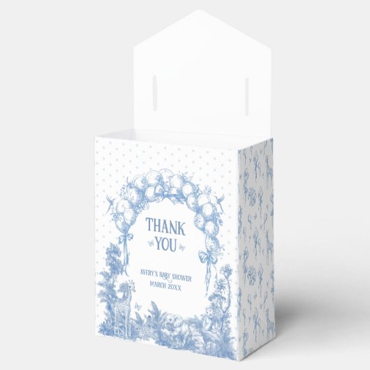 サファリアニマルダスティブルートワール男の赤ちゃんシャワー フェイバーボックス (オープン)