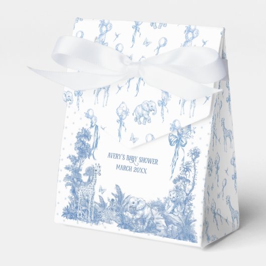 サファリアニマルダスティブルートワール男の赤ちゃんシャワー フェイバーボックス (正面サイド)