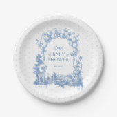 サファリアニマルダスティブルートワール男の赤ちゃんシャワー ペーパープレート (正面)