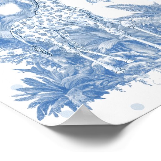 サファリアニマルダスティブルートワール男の赤ちゃんシャワー ポスター (角)