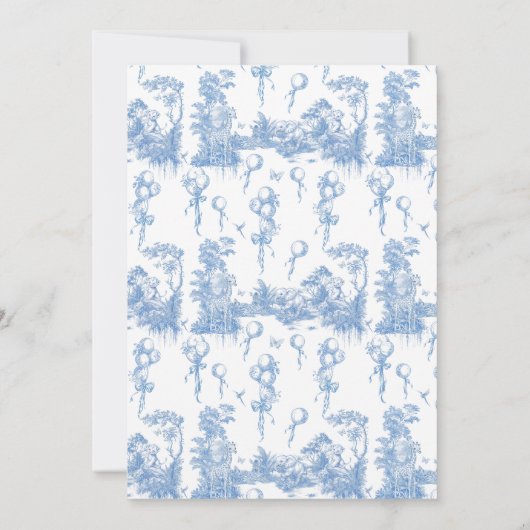 サファリアニマルダスティブルートワール男の赤ちゃんシャワー 招待状 (裏面)