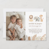 サファリアニマルツツインズランドスケープ招待状 招待状 (正面)