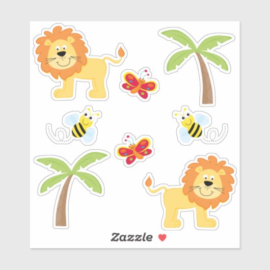 サファリアニマルテーマ シール (シート)