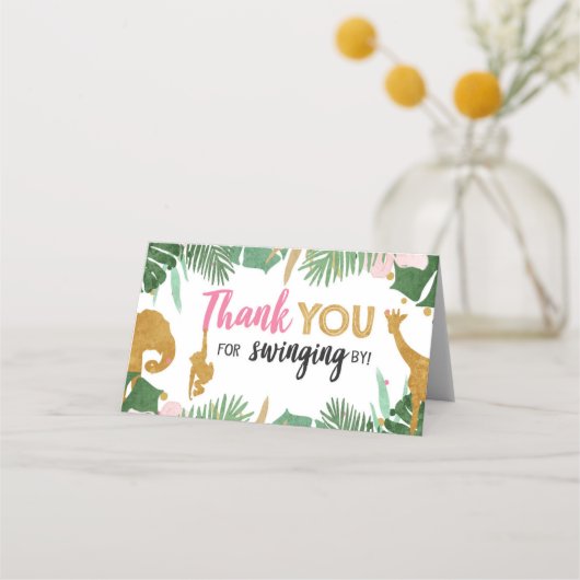 サファリアニマルトリートバッグトッパーラベル金ゴールド プレイスカード (正面)