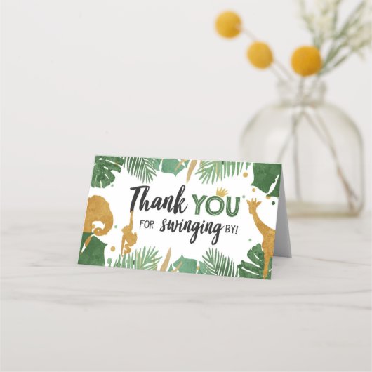 サファリアニマルトリートバッグトッパーラベル金ゴールド プレイスカード (正面)