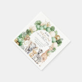 サファリアニマルトロピカルグリーンワイルドワンベビーシャワー スタンダードカクテルナプキン (角)