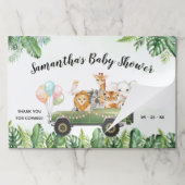 サファリアニマルトロピカルジャングル紙ランチョンマット ペーパーパッド (折り畳み)