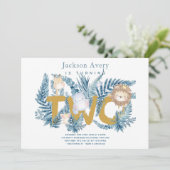 サファリアニマルトロピカルセカンド誕生日 招待状 (スタンド正面)