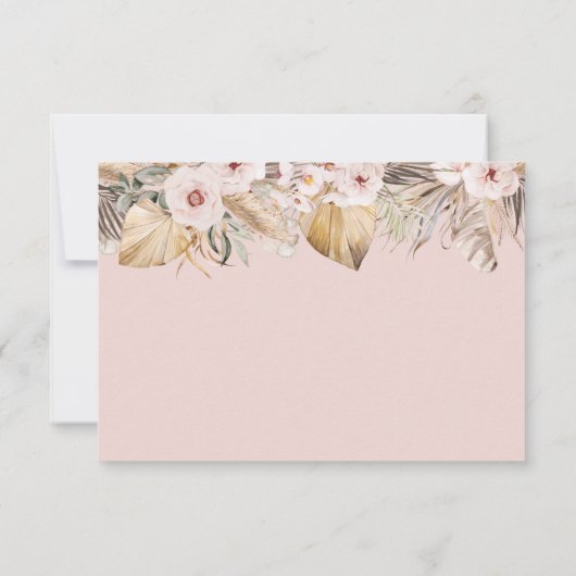 サファリアニマルトロピカルフローラガールベビーシャワー サンキューカード (裏面)