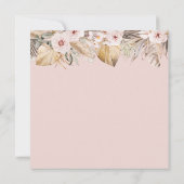 サファリアニマルトロピカルフローラガールベビーシャワー 招待状 (裏面)