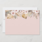 サファリアニマルトロピカルフローラガールベビーシャワー 招待状 (裏面)