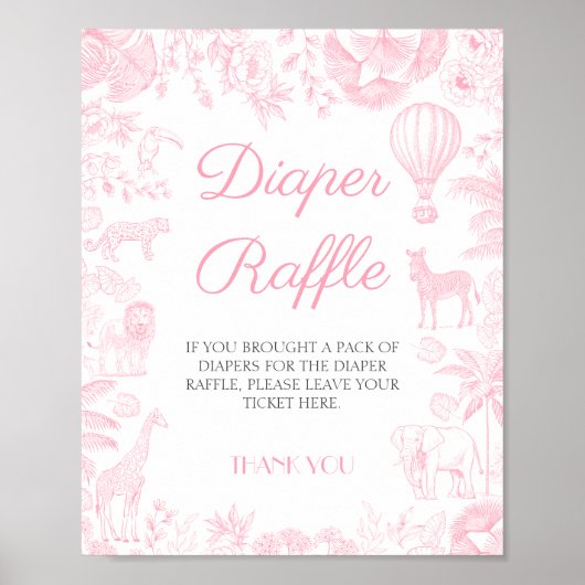 サファリアニマルトワルドジュイおむつラッフル ポスター (正面)