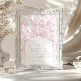 サファリアニマルトワルドジュイピンクおむつラッフル ポスター