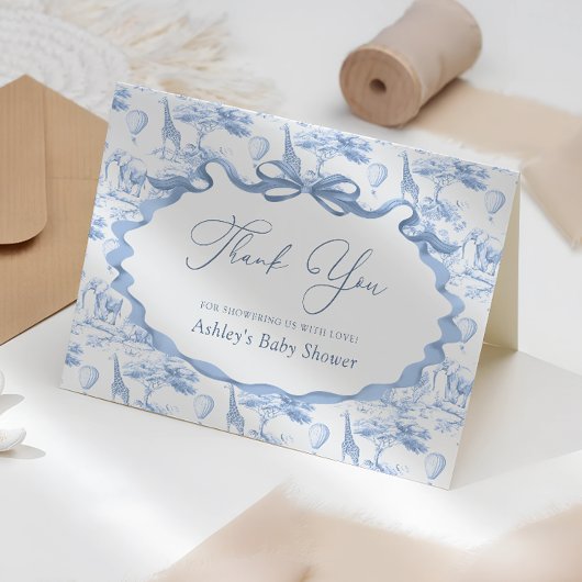 サファリアニマルトワルドジュイベイビーシャワーありがとう サンキューカード