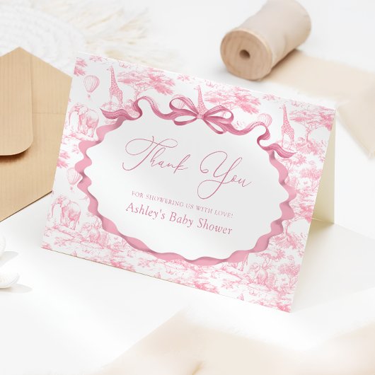 サファリアニマルトワルドジュイベイビーシャワーありがとう サンキューカード