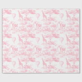 サファリアニマルトワルドジュエダスティピンク ラッピングペーパー (フラット)