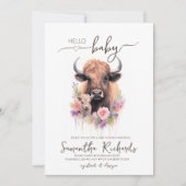 サファリアニマルバッファローフローラベビーシャワー 招待状 (正面)