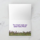 サファリアニマルバースデーパーティーサンキューカード サンキューカード (内部)