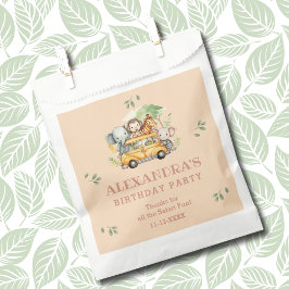 サファリアニマルピンクガールジャングル誕生日サンキューユナイテッド フェイバーバッグ