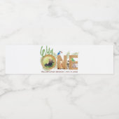 サファリアニマルフォトワイルドワンウッドファースト誕生日 ペットボトルラベル (シングルラベル)