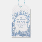 サファリアニマルブルートイル男の赤ちゃんシャワーシャワーシザーポップ ギフトタグ (正面)