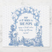 サファリアニマルブルートイル男の赤ちゃんシャワーシャワーシザーポップ スパークリングワインラベル (シングルラベル)